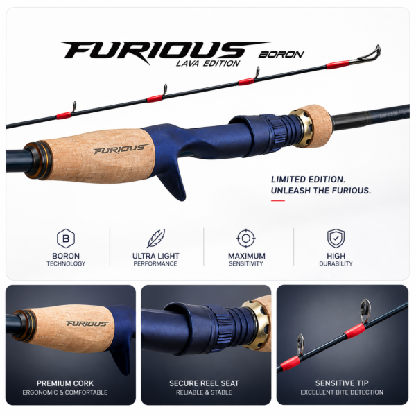 Въдица за тайръбър джигинг FURIOUS BORON B-652RUL-FS Full Solid » Fish.bg | Хвани повече с Fish.bg