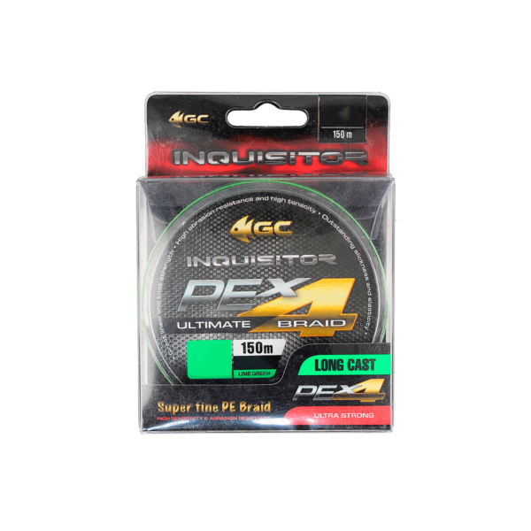 golden catch braided line inquisitor pe x4 150m lime green 0 4