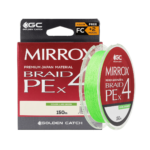 golden catch braided line mirrox pe x4 150m lime green 2 5