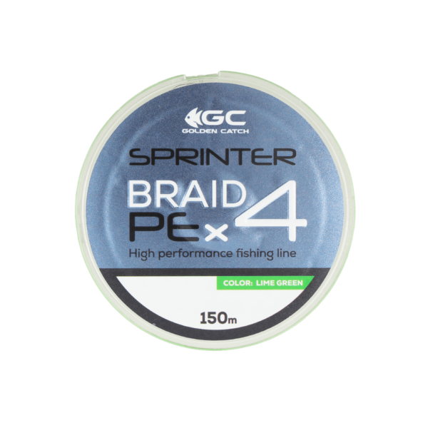 golden catch braided line sprinter pe x4 150m lime green 1 5