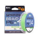golden catch braided line sprinter pe x4 150m lime green 6