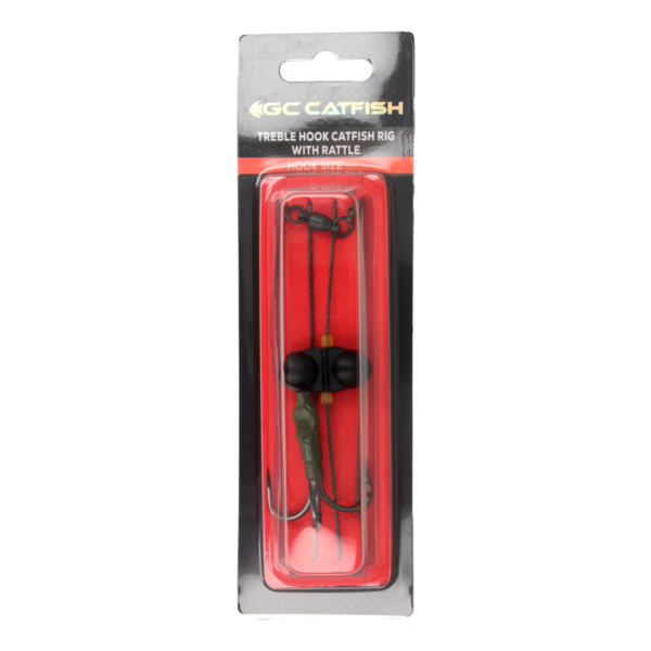 golden catch catfish rig treble hook with rattle 6 0