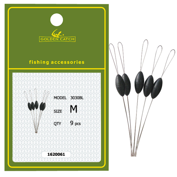 golden catch float stopper black 3030bl m 9pcs