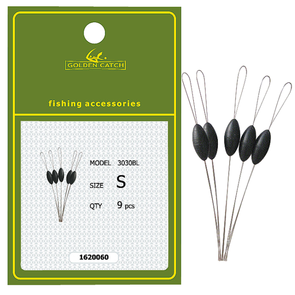 golden catch float stopper black 3030bl s 9pcs