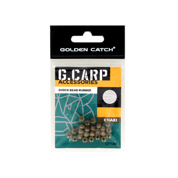 golden catch g carp shock bead rubber 5mm 24psc khaki