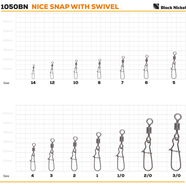 golden catch nice snap with swivel 1050bn 1 6pcs