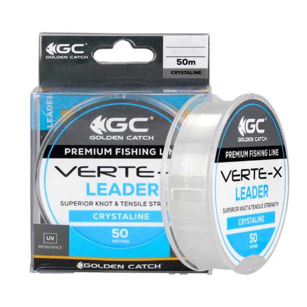golden catch nylon line verte x leader 50m crystaline 0 148mm