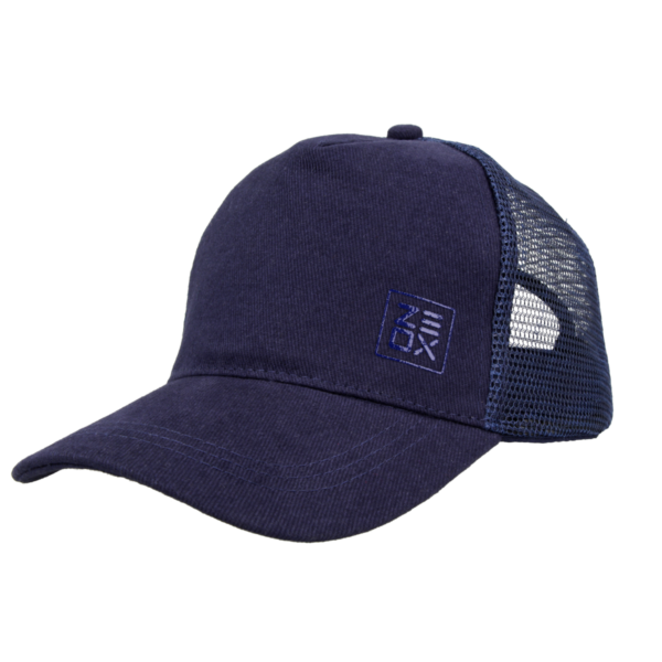 zeox cap trucker minimal with mesh blue