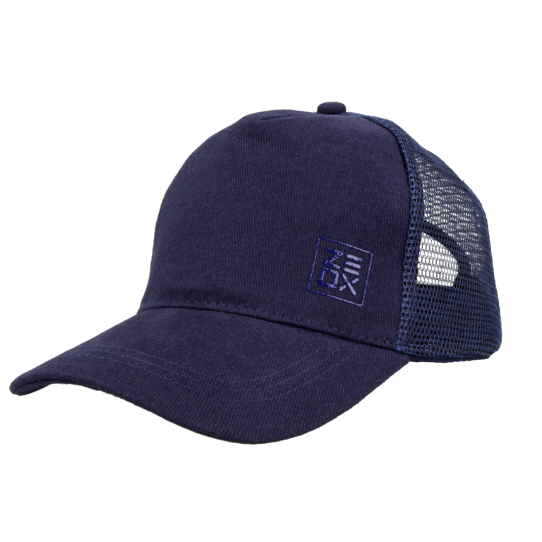 zeox cap trucker minimal with mesh blue