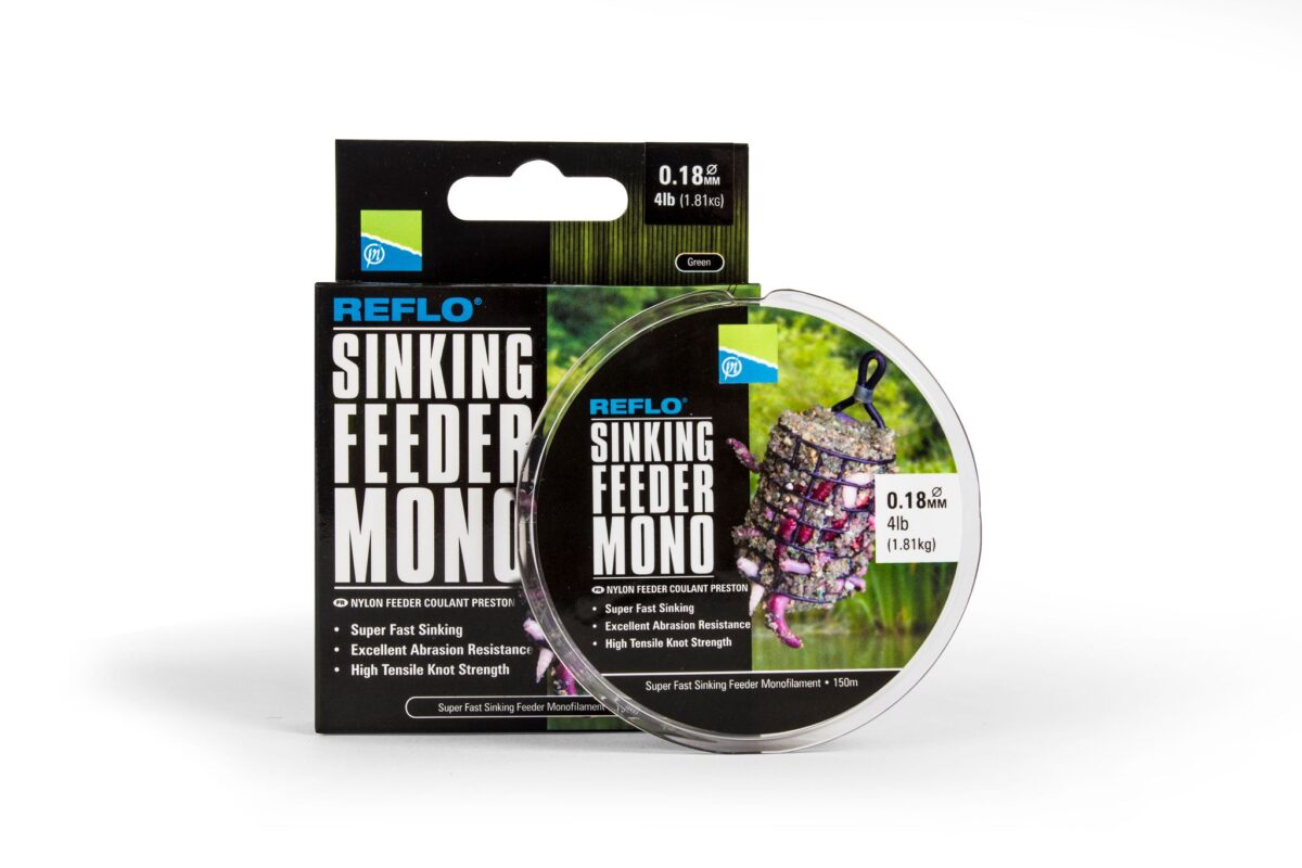 0 18mm reflo sinking feeder mono   150m spool   4lb