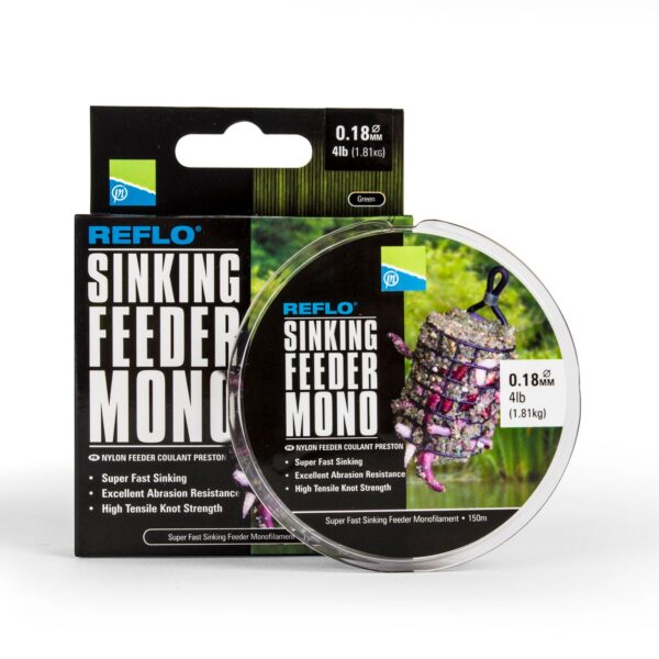 0 26mm reflo sinking feeder mono   150m spool   8lb