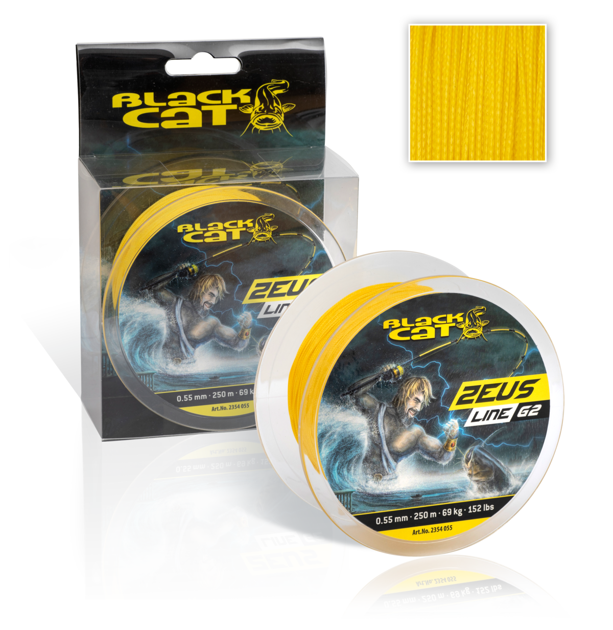 0 55mm black cat zeus line g2 250m 69kg 152lbs yellow