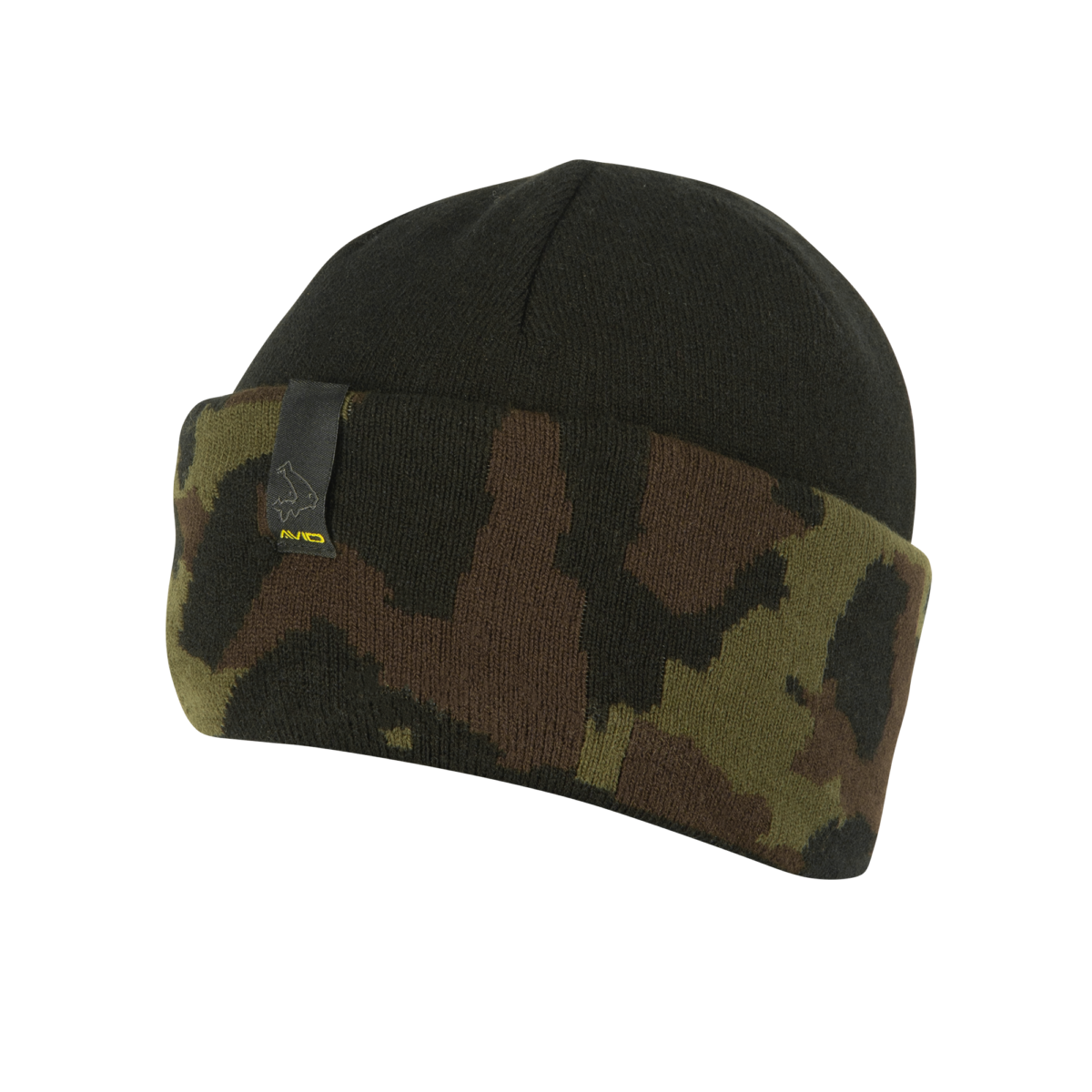 avid black and camo beanie
