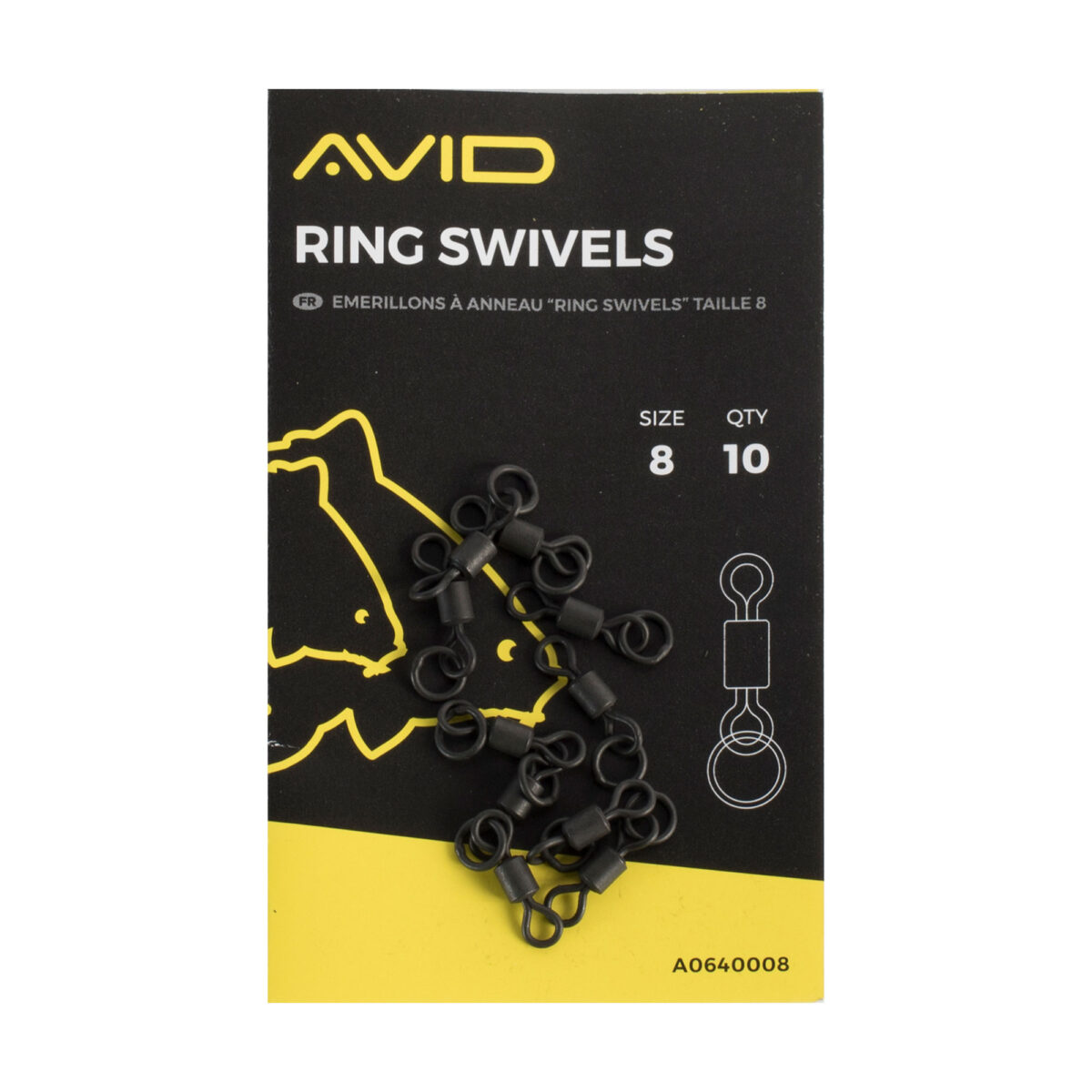 avid terminal tackle   ring swivels   size 8