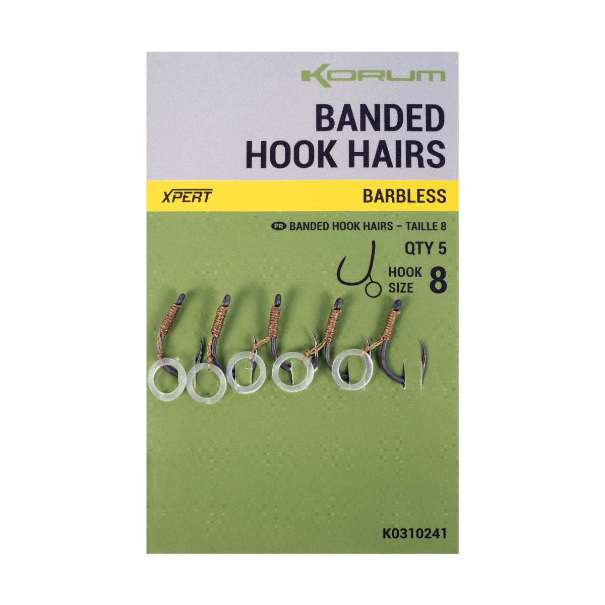 banded hook hairs   barbless 8