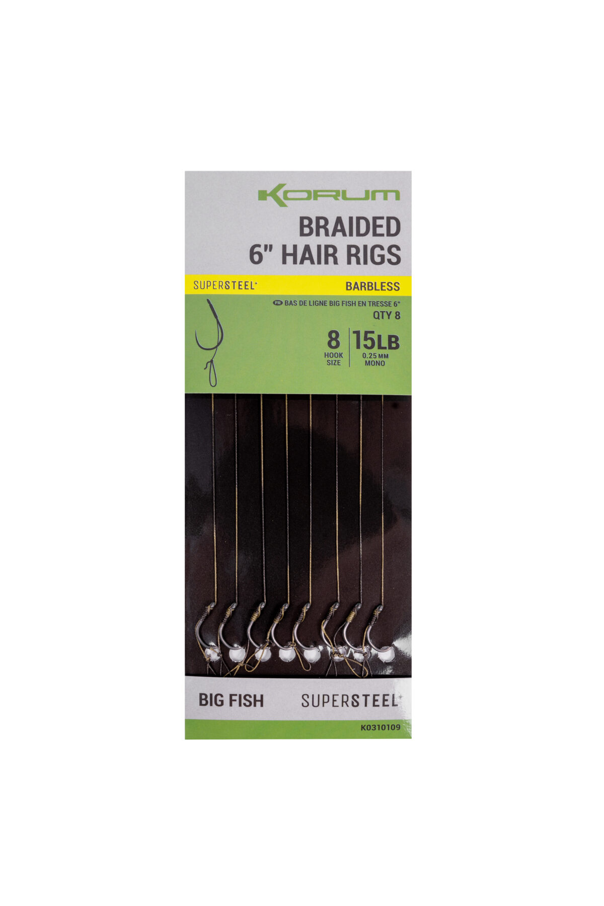 big fish braided hair rigs 6 size 8 barbless