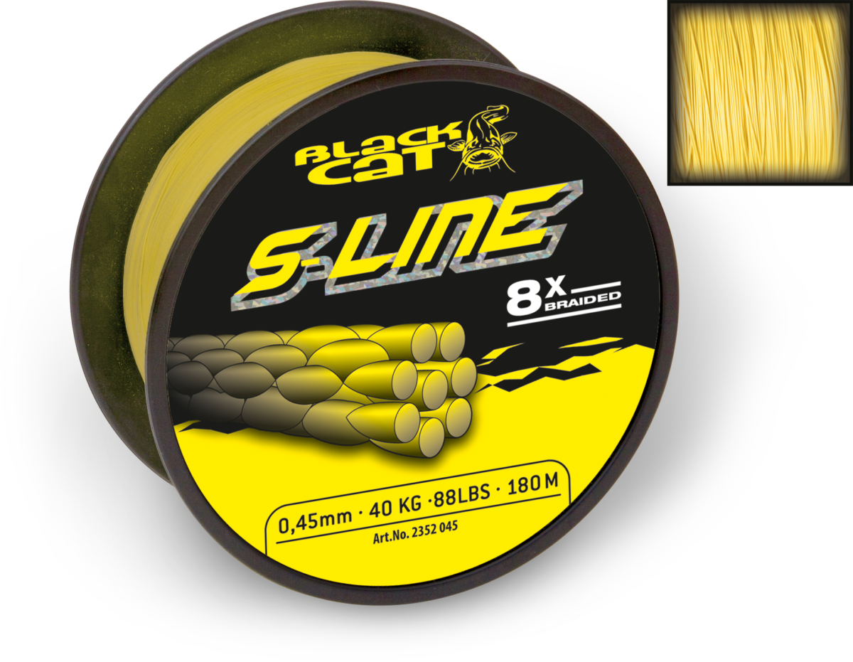 black cat 038mm s line l 250m 40kg 88lbs yellow