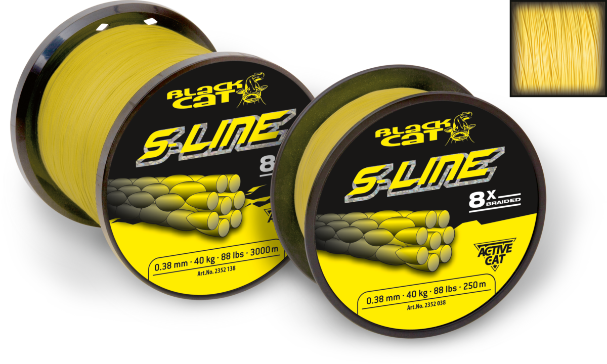 black cat 038mm s line l 250m 40kg 88lbs yellow