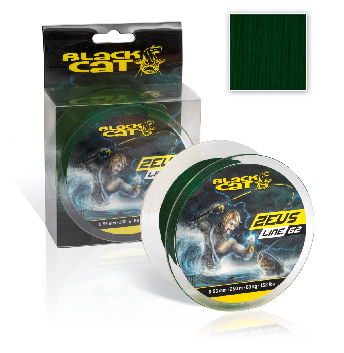 black cat 055mm zeus line g2 l 400m 69kg 152lbs green