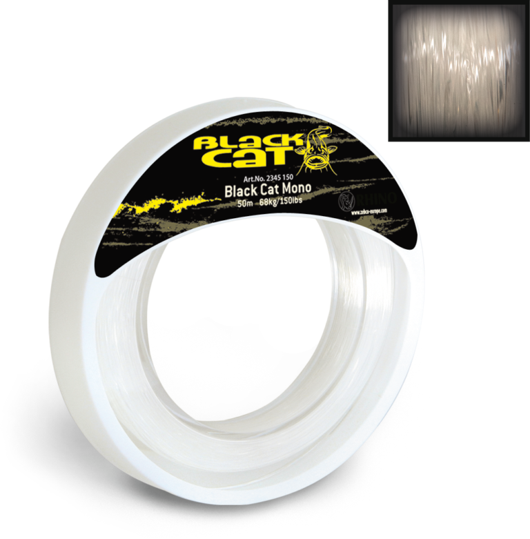 black cat 12mm mono leader l 50m 68kg 150lbs