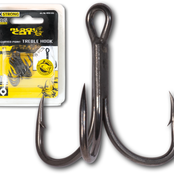 black cat 3 0 curved point treble hook dg dg coating 5 pcs