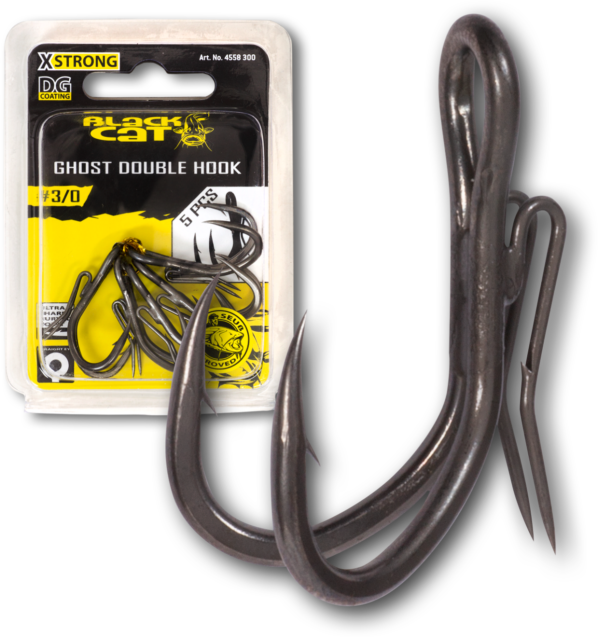 black cat 3 0 ghost double hook dg dg coating 5 pcs