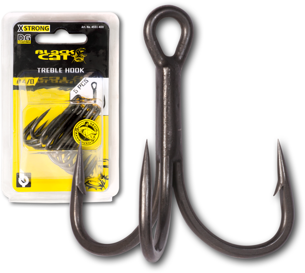 black cat 3 0 treble hook dg dg coating 5 pcs