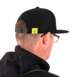 black cat black flat peak cap