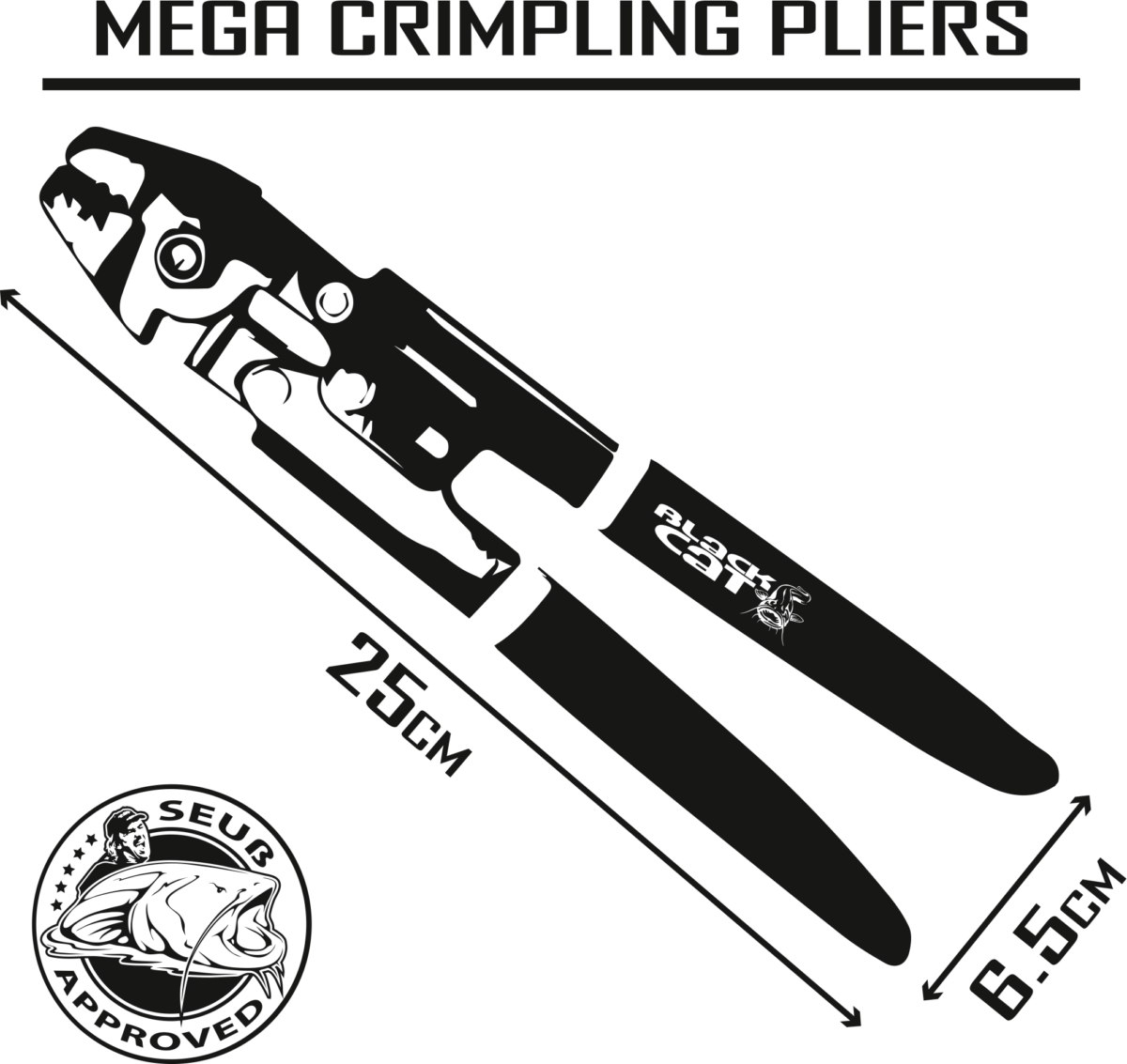 black cat mega crimping pliers l 26cm w 65cm