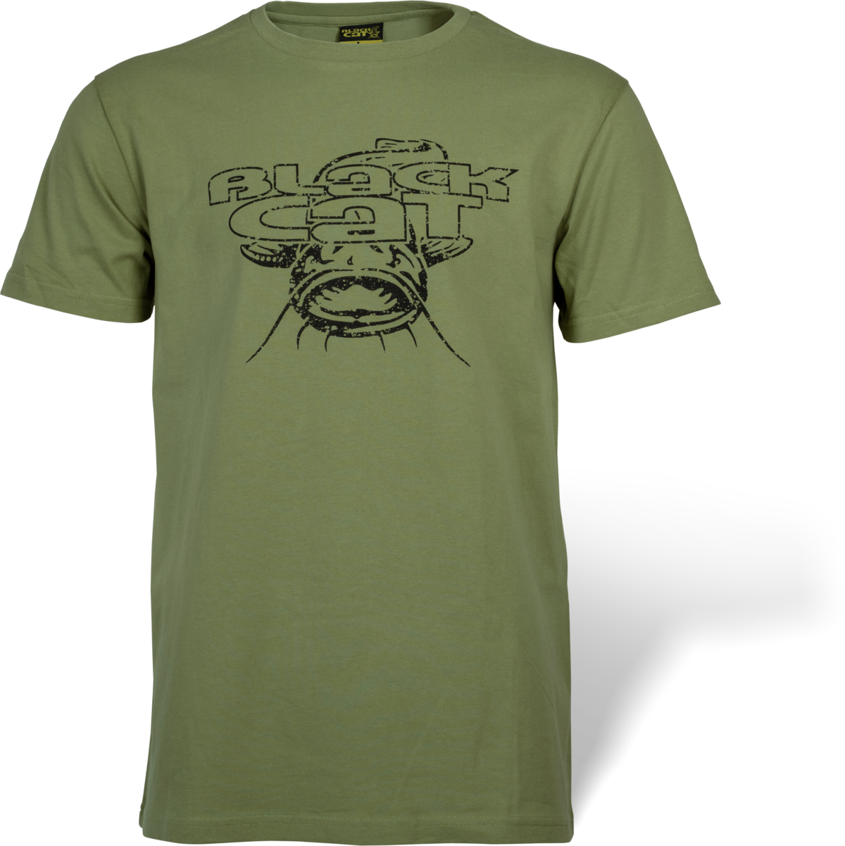 black cat s military shirt green