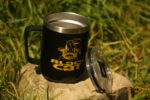 black cat stainless steel thermal mug