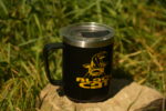 black cat stainless steel thermal mug