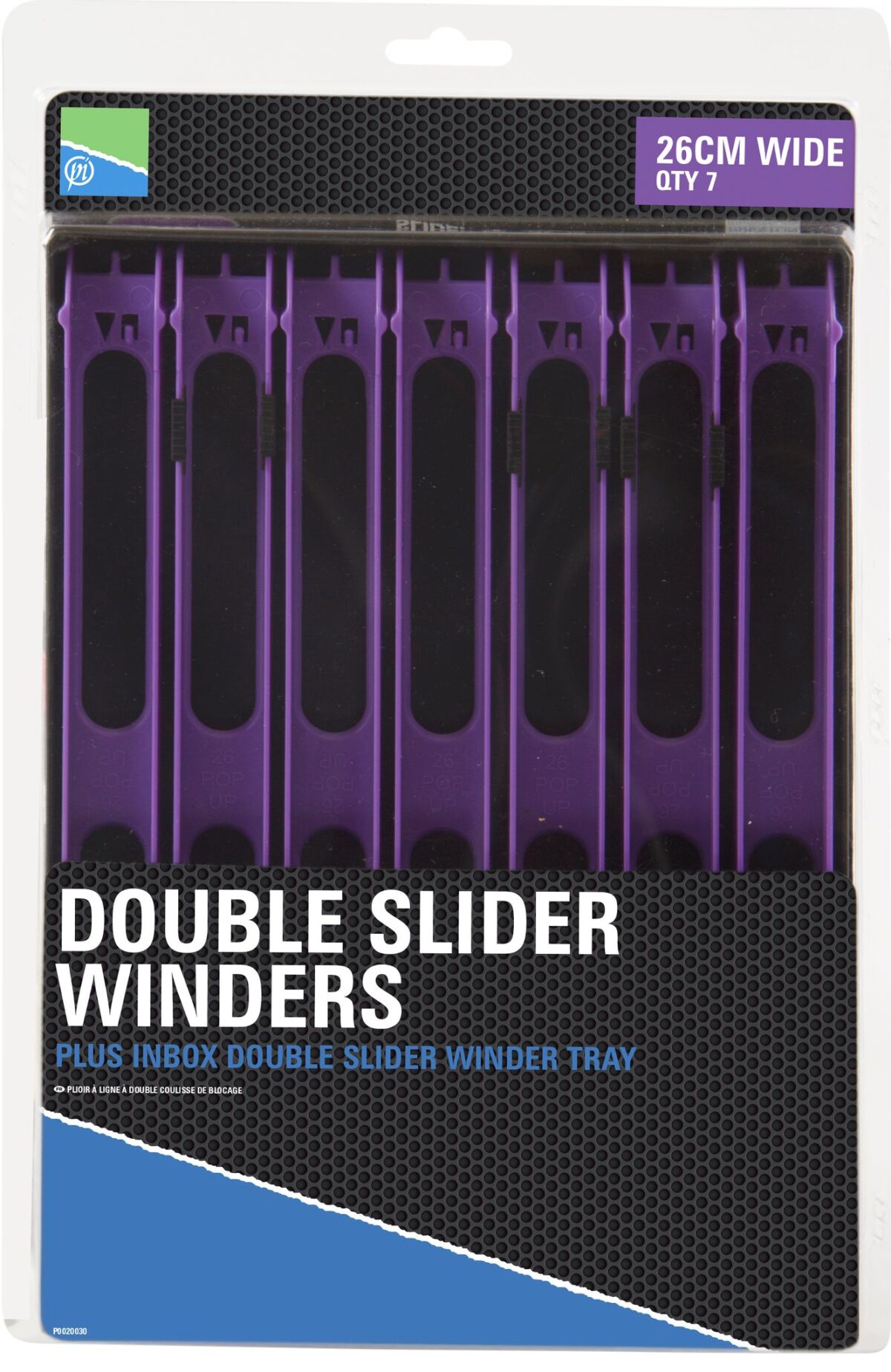 double slider winders 26cm wide in a tray