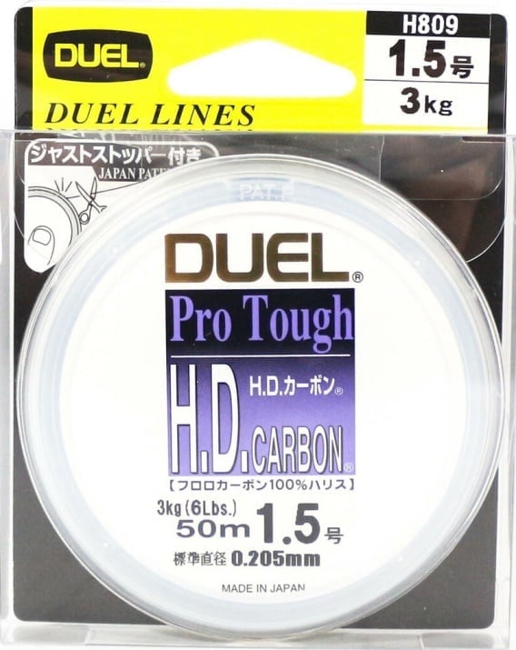 duel h d carbon fluorokarbon 50m 3 0 6 0kg 0 285mm