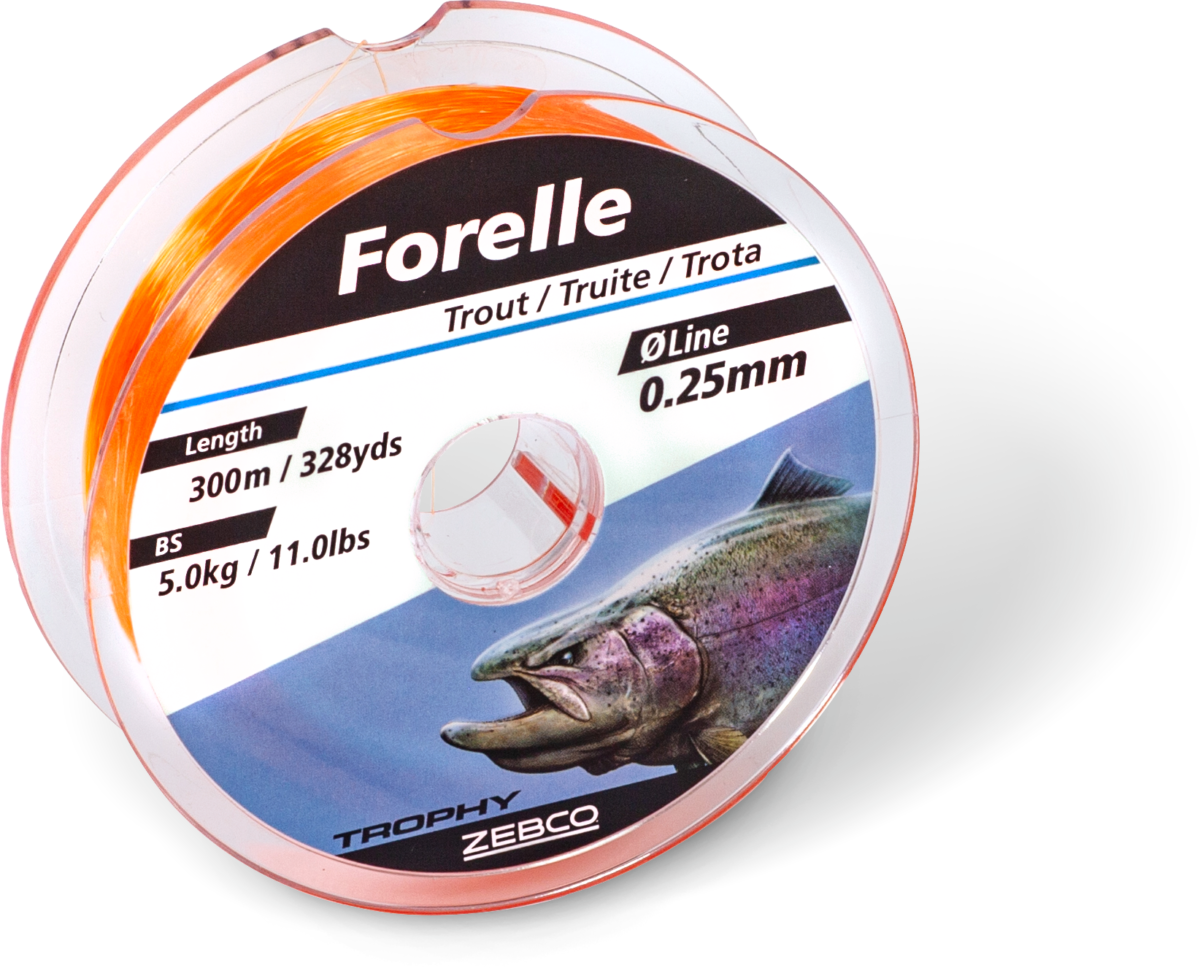 zebco 018mm trophy trout l 300m 328yds 29kg 64lbs fluo orange