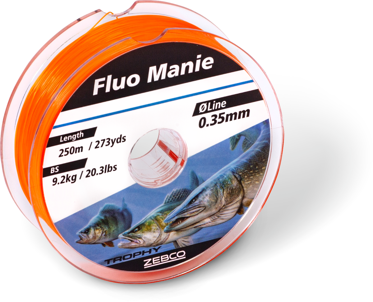 zebco 030mm trophy fluo manie l 250m 273yds 69kg 152lbs fluo red