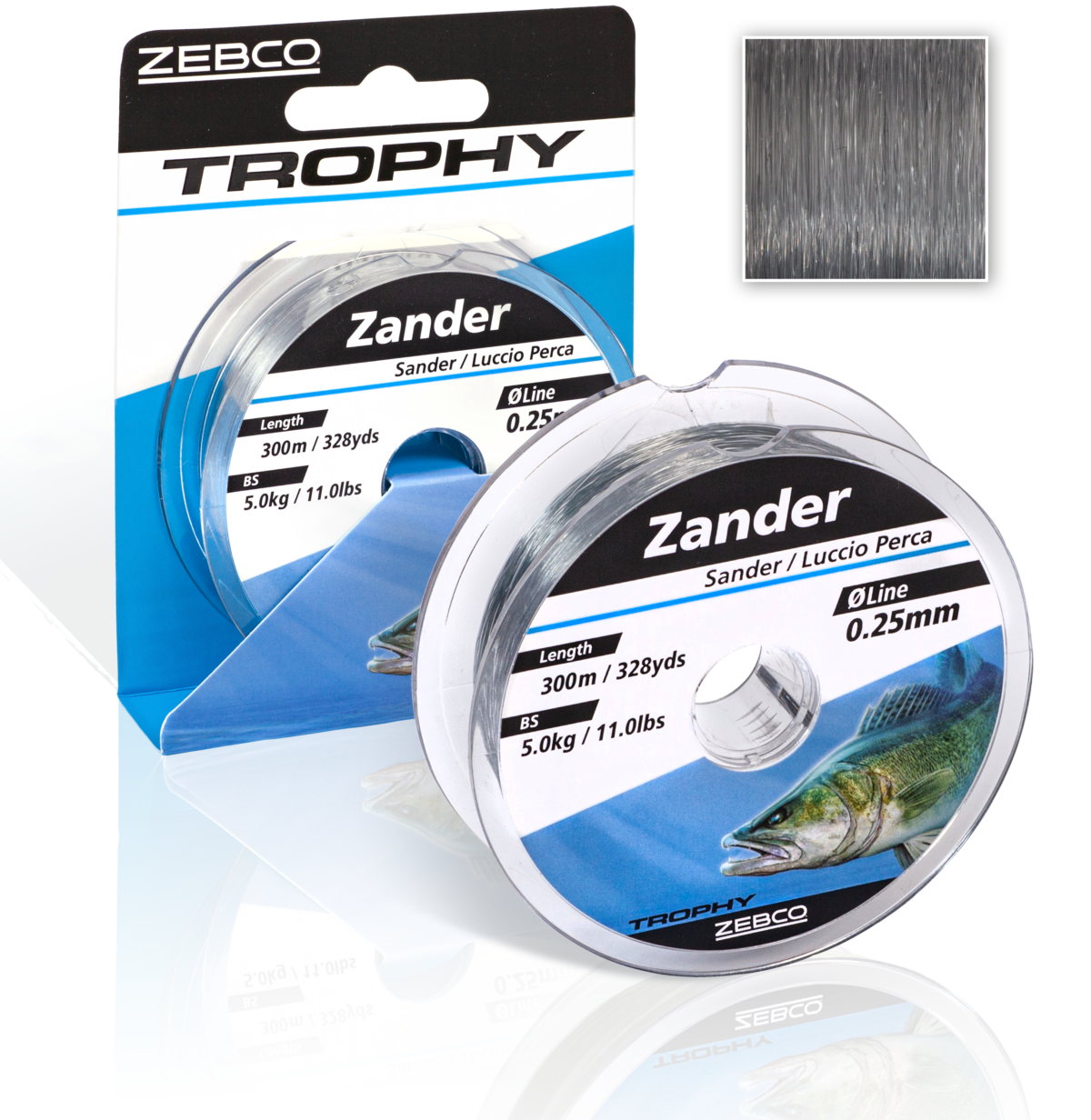 zebco 032mm trophy zander l 300m 328yds 75kg 165lbs grey
