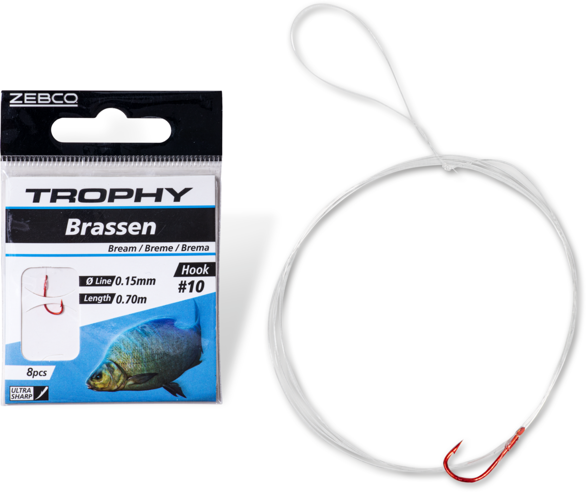 zebco 8 trophy bream hook to nylon red hooklength 70cm