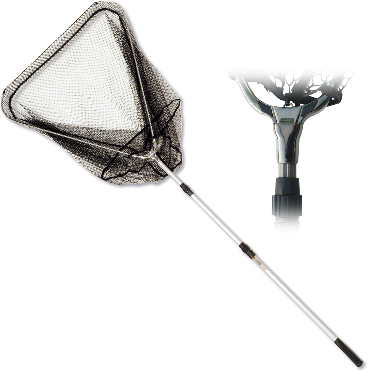 zebco l 200m de luxe telescopic landing net w 60cm h 50cm d 60cm 6x6mm 3