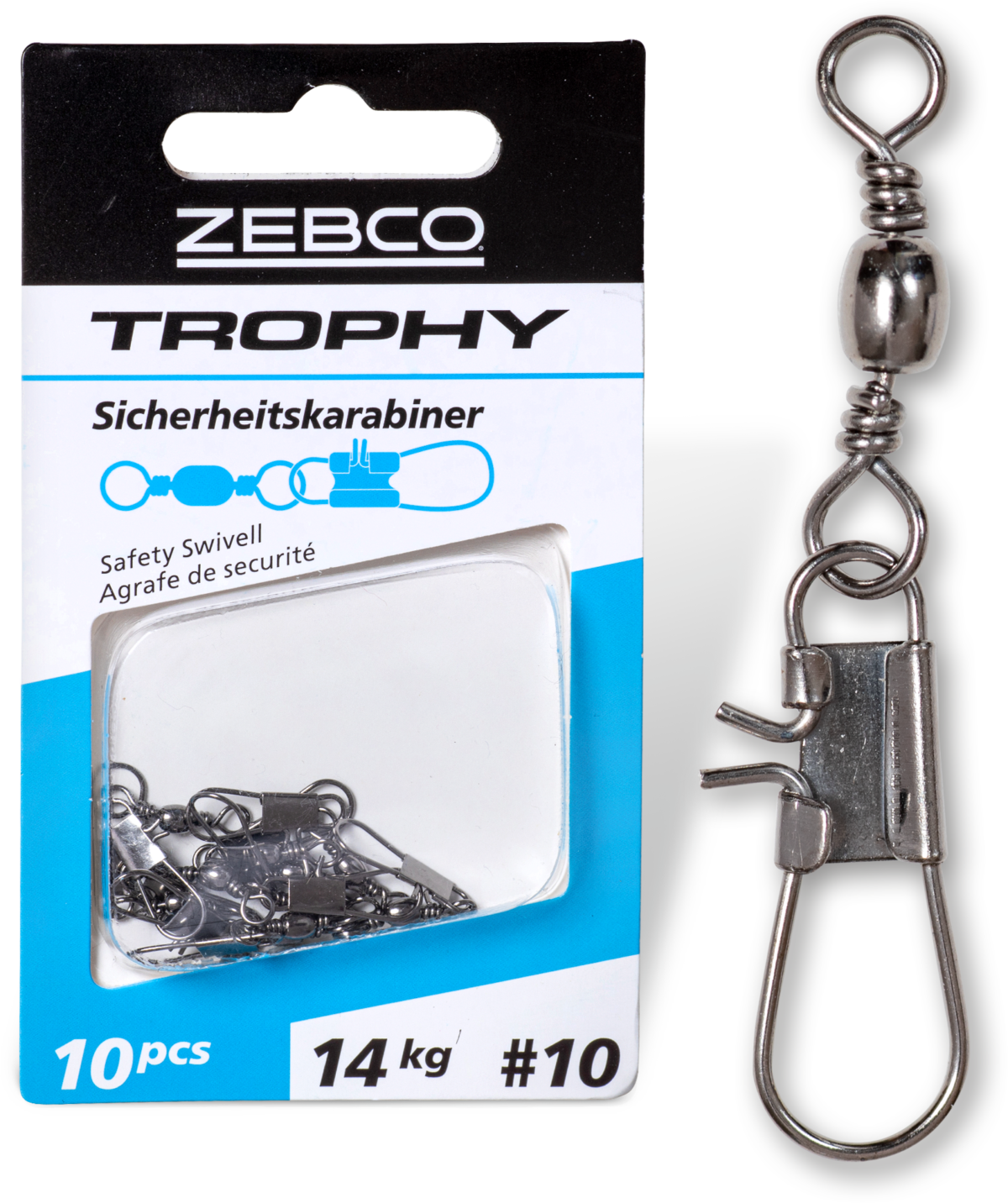 zebco s 14 l 24mm trophy safety swivel 12kg 10 pcs