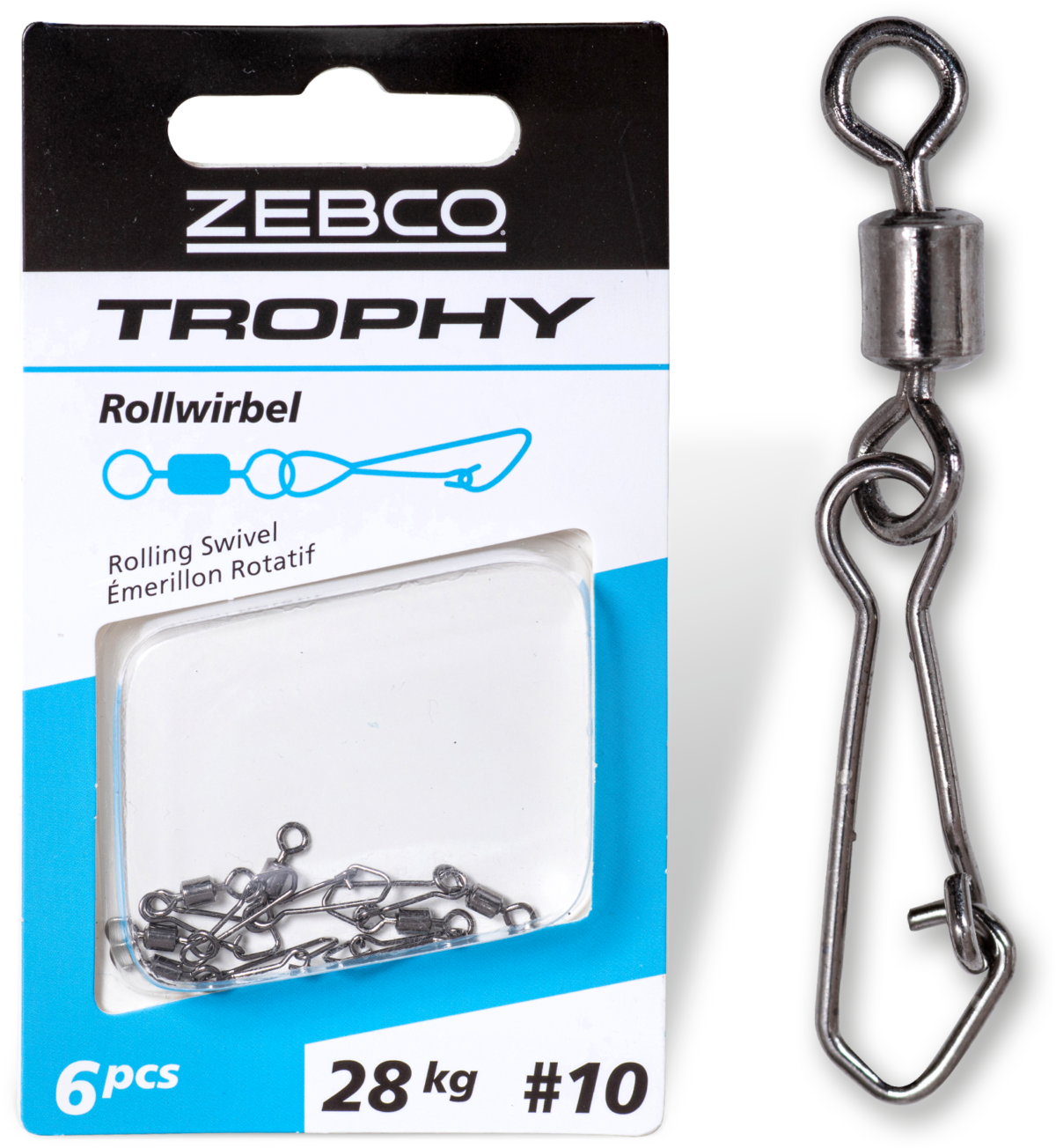 zebco s 16 l 20mm trophy rolling swivel 18kg 8 pcs