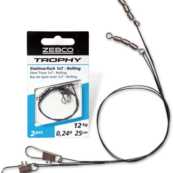 Zebco Trophy Steel Trace 1x7 - Rolling L 25cm 6kg 2 pcs » Fish.bg | Хвани повече с Fish.bg