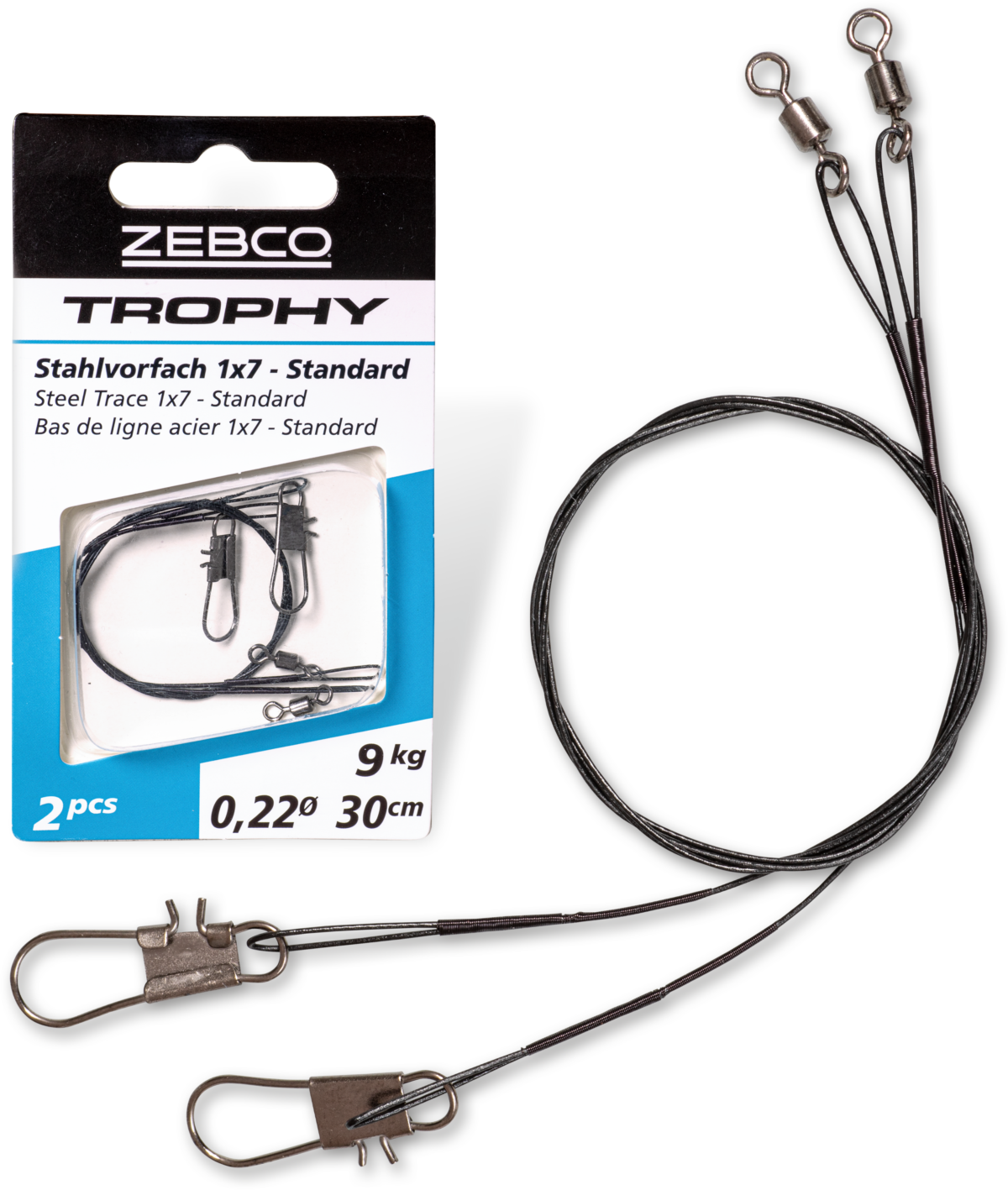 zebco trophy steel trace 1x7   standard l 50cm 15kg 2 pcs