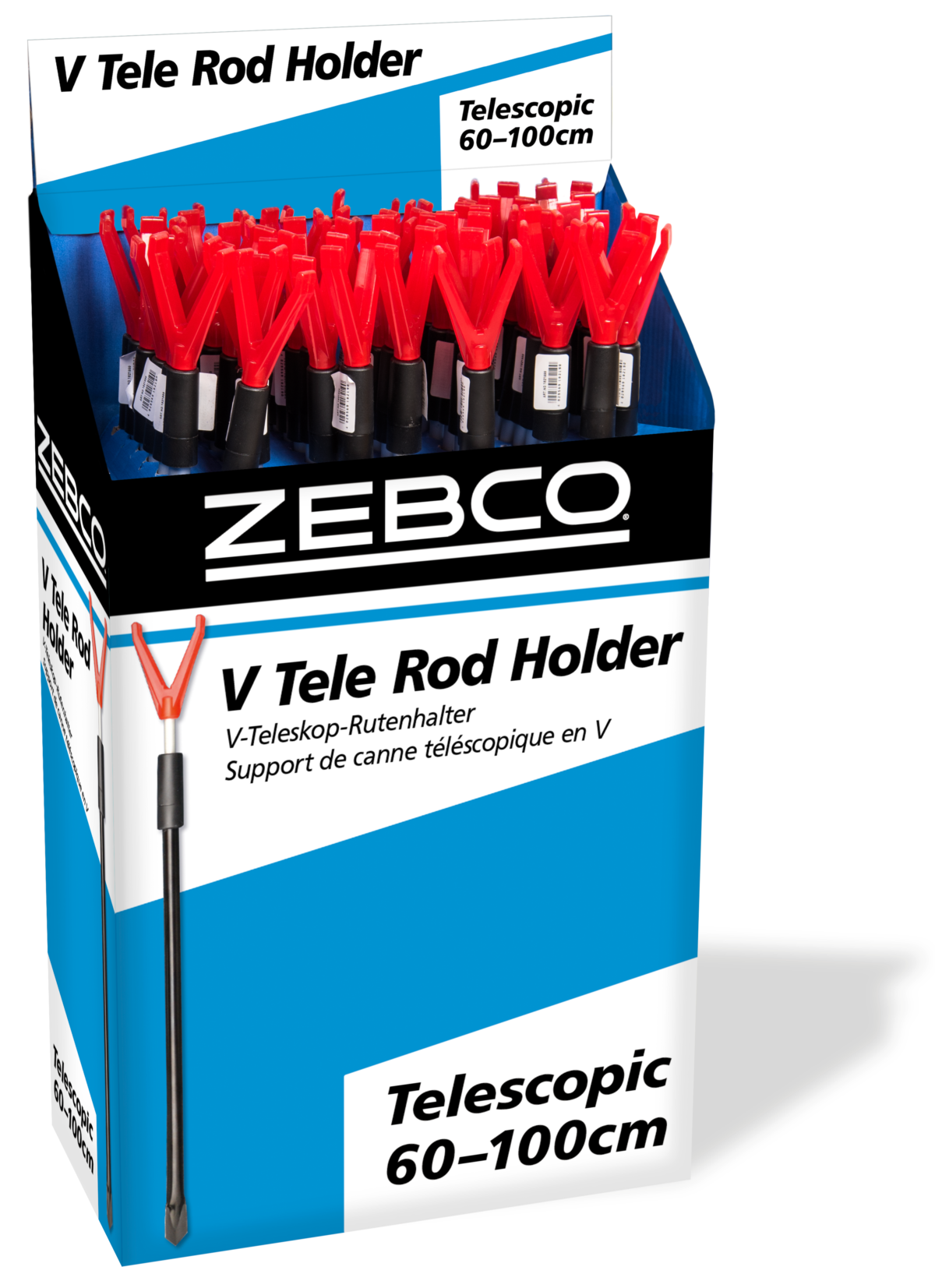 zebco v tele rodholder set l 60 100cm 50 pcs