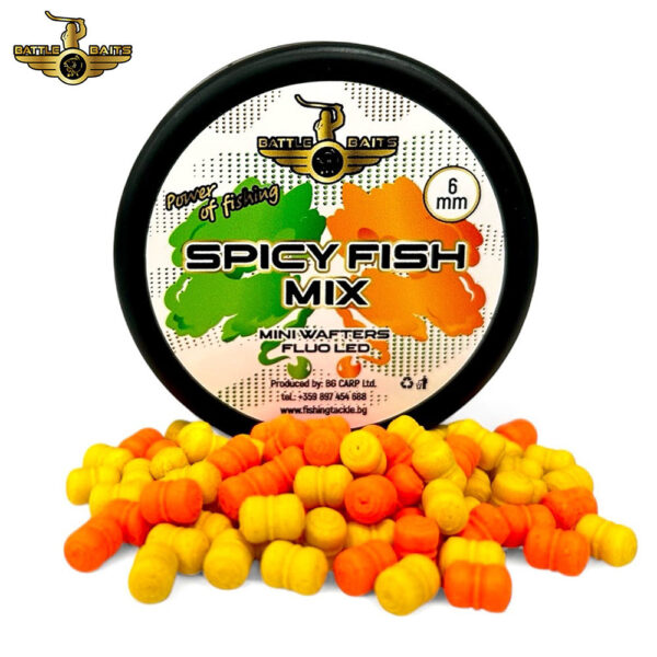 ДЪМБЕЛИ MINI WAFTERS FLUO LED SPICY FISH MIX 6MM » Fish.bg | Хвани повече с Fish.bg