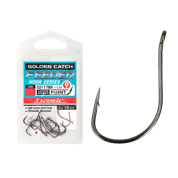 Golden Catch Hook Feeder Basic 53117BN №12(10pcs) » Fish.bg | Хвани повече с Fish.bg