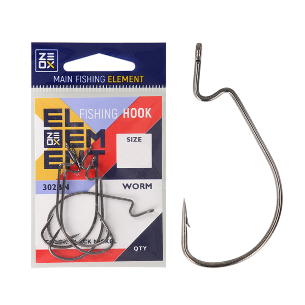 Zeox Offset Hook Worm 302BN №2/0(5pcs) » Fish.bg | Хвани повече с Fish.bg