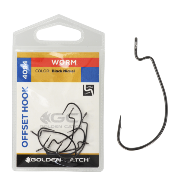 Golden Catch Offset Hook Worm 4094BN №2(6pcs) » Fish.bg | Хвани повече с Fish.bg