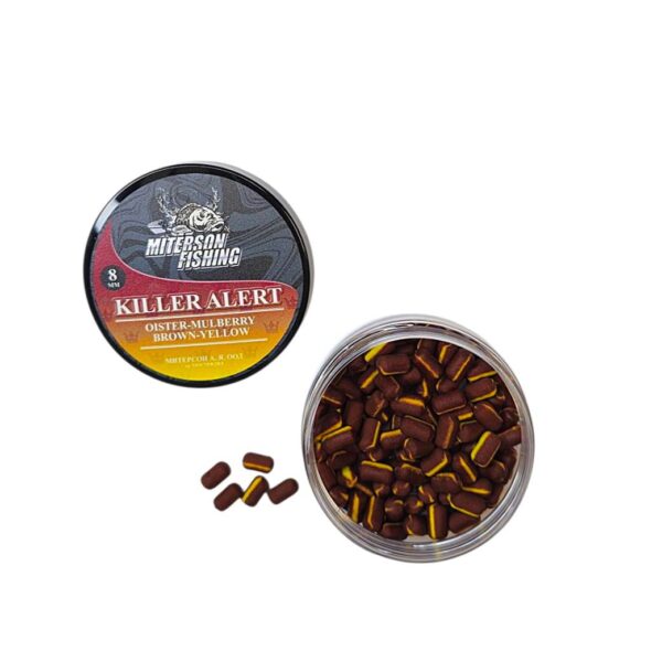 Miterson Premium WAFTERS 8mm KILLER ALERT OISTER-MULBERRY BROWN-YELLOW » Fish.bg | Хвани повече с Fish.bg