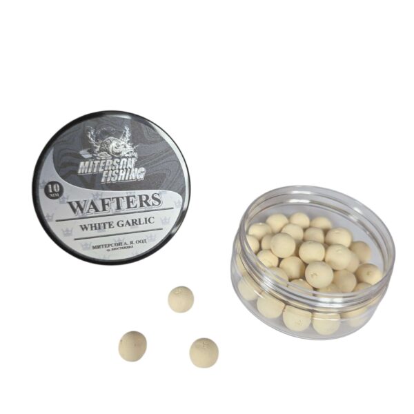 Miterson Premium WAFTERS 10MM WHITE GARLIC » Fish.bg | Хвани повече с Fish.bg